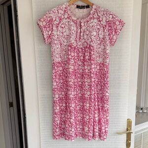Liza Byrd pink and White Embroidered Dress Sz. L